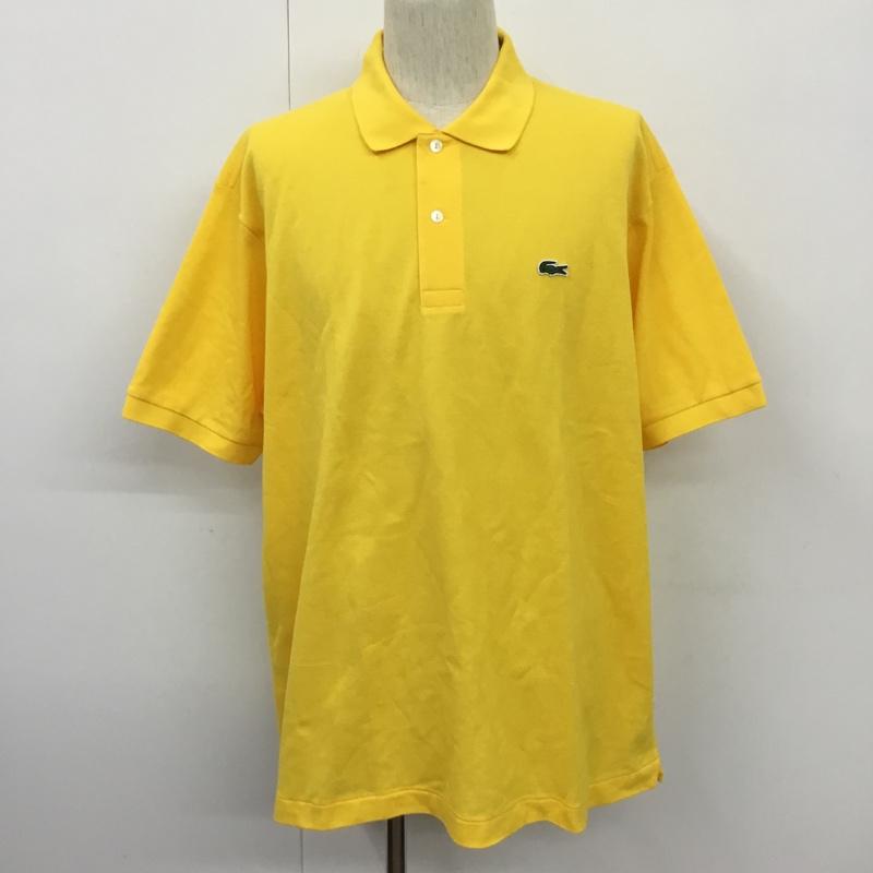 ラコステ LACOSTE ポロシャツ 半袖 半袖ポロシャツ カラーシャツ 半袖カットソー XXL ロゴ、文字 黄 / イエロー / メンズ USED 古着 中古 10102010