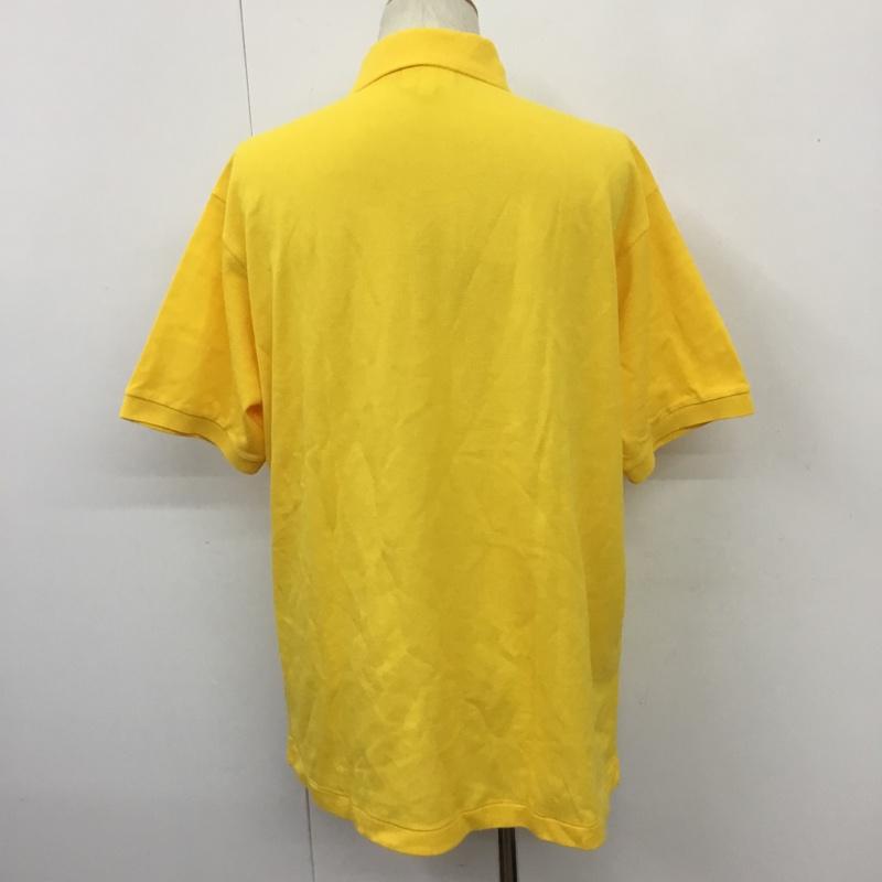 ラコステ LACOSTE ポロシャツ 半袖 半袖ポロシャツ カラーシャツ 半袖カットソー XXL ロゴ、文字 黄 / イエロー / メンズ USED 古着 中古 10102010