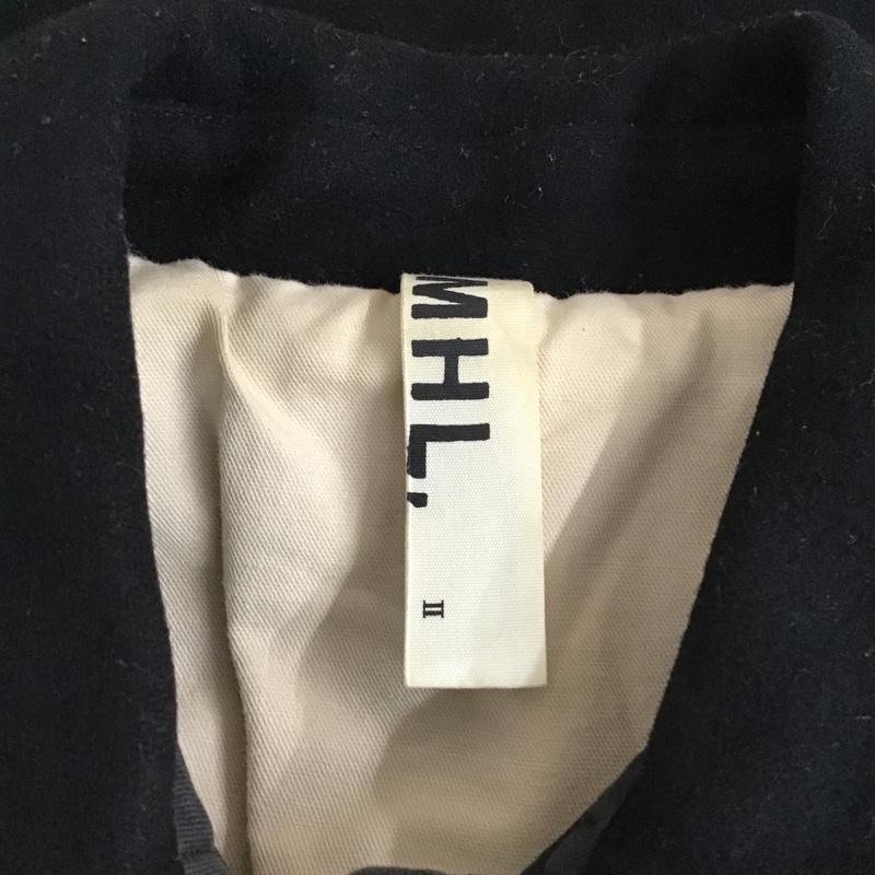 エムエイチエル MHL. コート コート一般 578-212172 メルトンショートコート アウター ジャケット 2 無地 黒 / ブラック / レディース USED 古着 中古 10102016