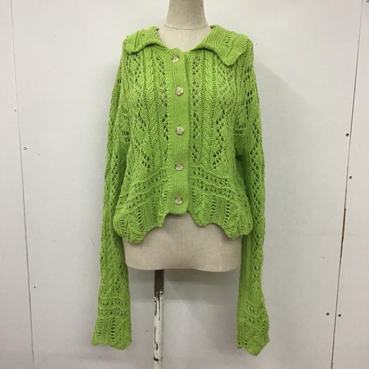 ザラ ZARA カットソー 長袖 長袖ニットカットソー ニット セーター カラーショートカーディガン M 無地 緑 / グリーン /  レディース USED 古着 中古 10102025