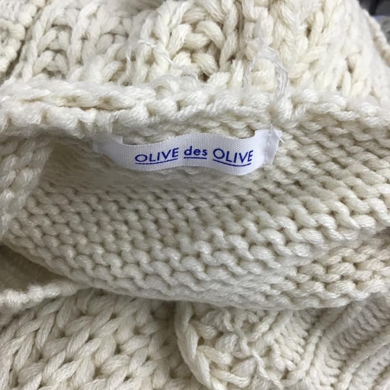 オリーブデオリーブ OLIVE des OLIVE カーディガン 長袖 長袖ニットパーカー カーディガン セーター フード付きニットカーディガン FREE 無地 白 / ホワイト / レディース USED 古着 中古 10102034