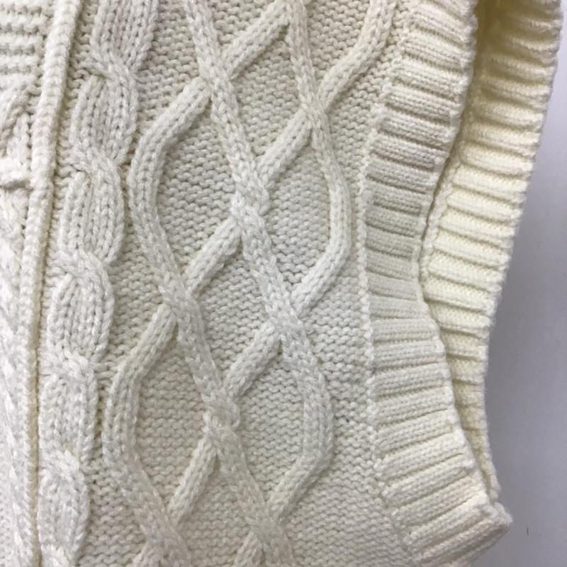 アメリカンホリック AMERICAN HOLIC ベスト ベスト HA17L2X0190 Vネックパッチワークケーブルニットベスト ロングニットベスト M 無地 白 / ホワイト / レディース USED 古着 中古 10102035