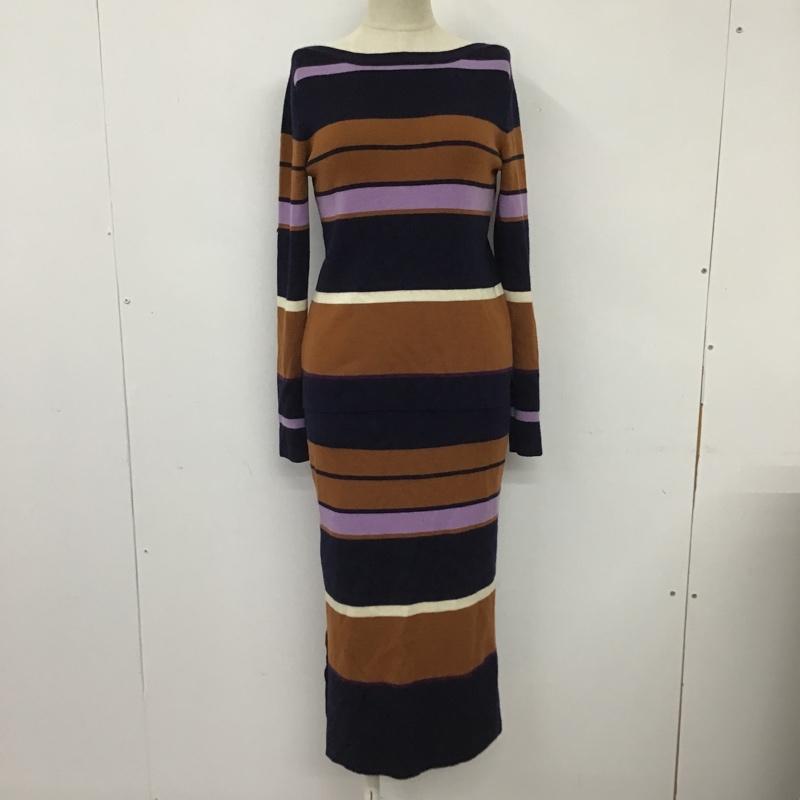 ロペピクニック ROPE' PICNIC セットアップ セットアップ ボーダーニットカットソー ロングニットスカート セットアップ 36 ボーダー柄 紺 / ネイビー / X 茶 / ブラウン / X 紫 / パープル /  レディース USED 古着 中古 10102042