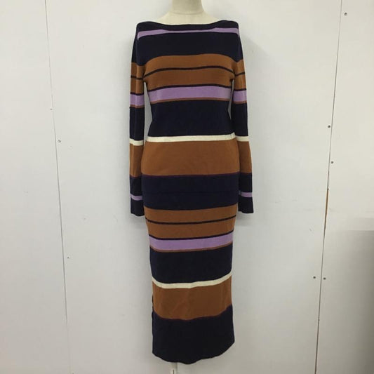 ロペピクニック ROPE' PICNIC セットアップ セットアップ ボーダーニットカットソー ロングニットスカート セットアップ 36 ボーダー柄 紺 / ネイビー / X 茶 / ブラウン / X 紫 / パープル /  レディース USED 古着 中古 10102042