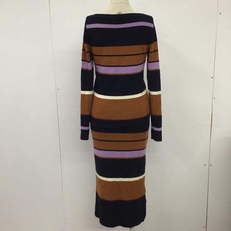 ロペピクニック ROPE' PICNIC セットアップ セットアップ ボーダーニットカットソー ロングニットスカート セットアップ 36 ボーダー柄 紺 / ネイビー / X 茶 / ブラウン / X 紫 / パープル /  レディース USED 古着 中古 10102042