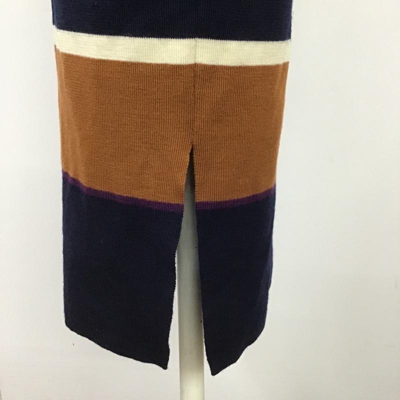 ロペピクニック ROPE' PICNIC セットアップ セットアップ ボーダーニットカットソー ロングニットスカート セットアップ 36 ボーダー柄 紺 / ネイビー / X 茶 / ブラウン / X 紫 / パープル /  レディース USED 古着 中古 10102042