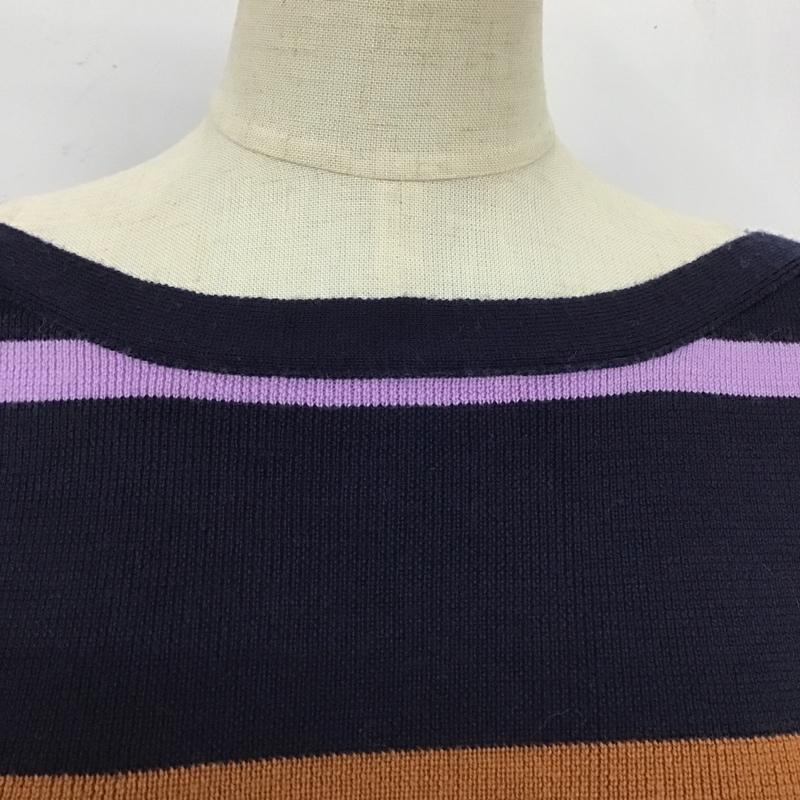 ロペピクニック ROPE' PICNIC セットアップ セットアップ ボーダーニットカットソー ロングニットスカート セットアップ 36 ボーダー柄 紺 / ネイビー / X 茶 / ブラウン / X 紫 / パープル /  レディース USED 古着 中古 10102042