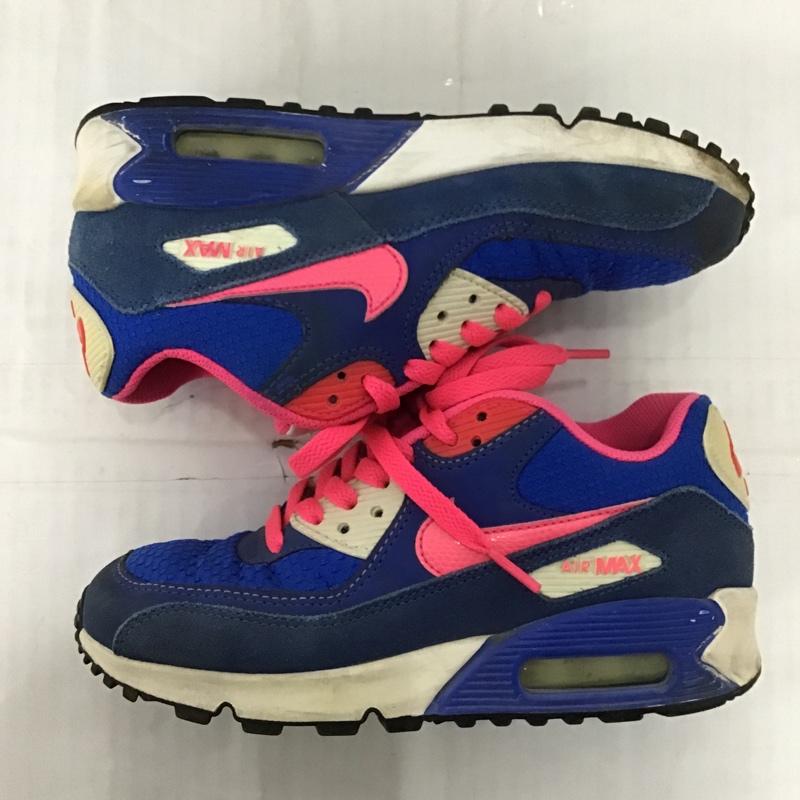 ナイキ NIKE スニーカー スニーカー 345017-121 AIR MAX90 23cm 23.0cm ロゴ、文字 青 / ブルー / X 白 / ホワイト / X 桃 / ピンク / レディース USED 古着 中古 10102051