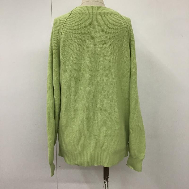 グリーンレーベルリラクシング green label relaxing ニット、セーター 長袖 3613-699-2319 コットンショルダーマーブルボタンプルオーバーニット 長袖ニット 無地 緑 / グリーン / レディース USED 古着 中古 10102109