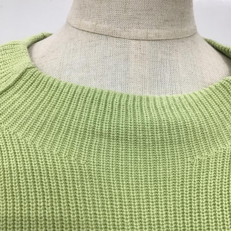 グリーンレーベルリラクシング green label relaxing ニット、セーター 長袖 3613-699-2319 コットンショルダーマーブルボタンプルオーバーニット 長袖ニット 無地 緑 / グリーン / レディース USED 古着 中古 10102109