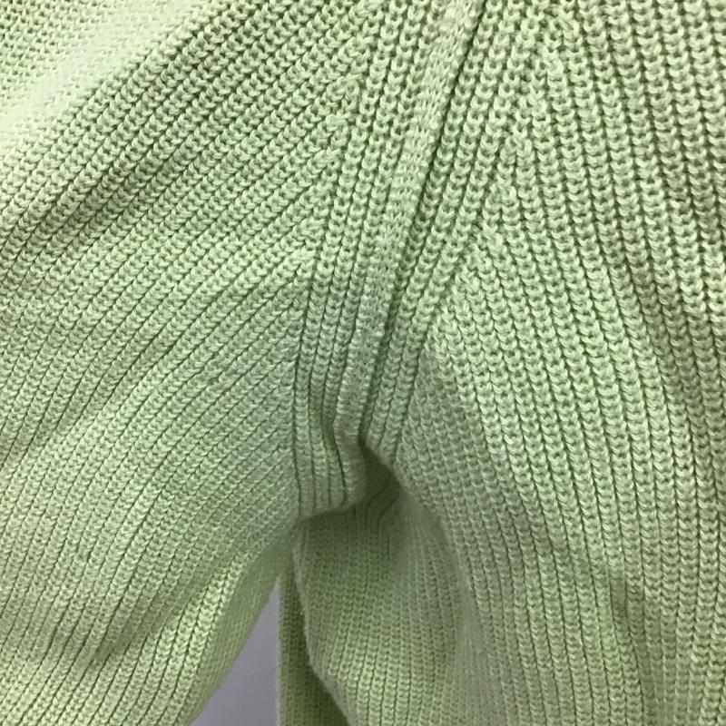 グリーンレーベルリラクシング green label relaxing ニット、セーター 長袖 3613-699-2319 コットンショルダーマーブルボタンプルオーバーニット 長袖ニット 無地 緑 / グリーン / レディース USED 古着 中古 10102109