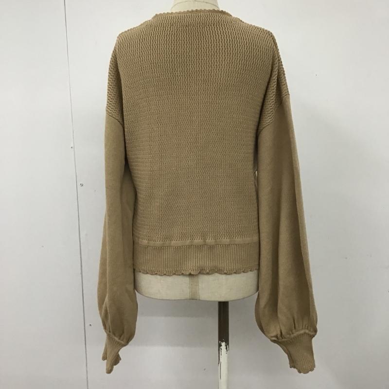マウジー MOUSSY カーディガン 長袖 010DSH70-0380 TRIM END SHORT CARDIGAN バルーンスリーブ FREE 無地 ベージュ / ベージュ / レディース USED 古着 中古 10102122