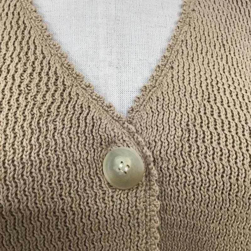 マウジー MOUSSY カーディガン 長袖 010DSH70-0380 TRIM END SHORT CARDIGAN バルーンスリーブ FREE 無地 ベージュ / ベージュ / レディース USED 古着 中古 10102122