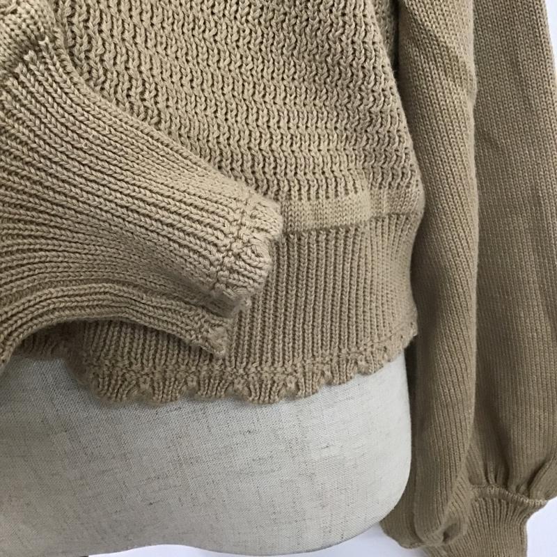 マウジー MOUSSY カーディガン 長袖 010DSH70-0380 TRIM END SHORT CARDIGAN バルーンスリーブ FREE 無地 ベージュ / ベージュ / レディース USED 古着 中古 10102122