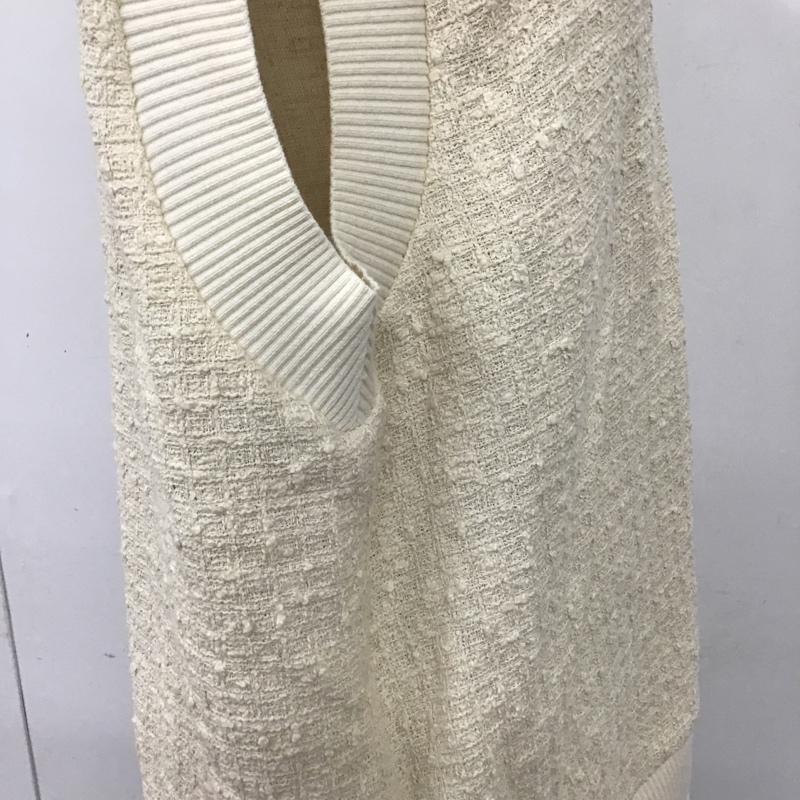 ザラ ZARA ベスト ベスト ニットベスト ノースリーブニット Vネック M 無地 白 / ホワイト / レディース USED 古着 中古 10102125