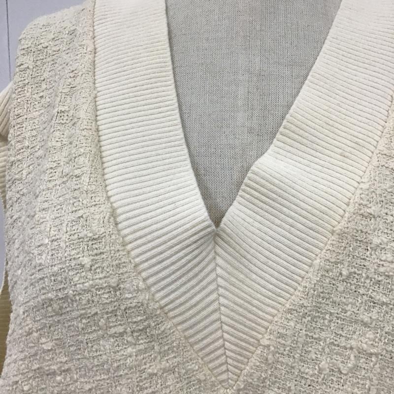 ザラ ZARA ベスト ベスト ニットベスト ノースリーブニット Vネック M 無地 白 / ホワイト / レディース USED 古着 中古 10102125