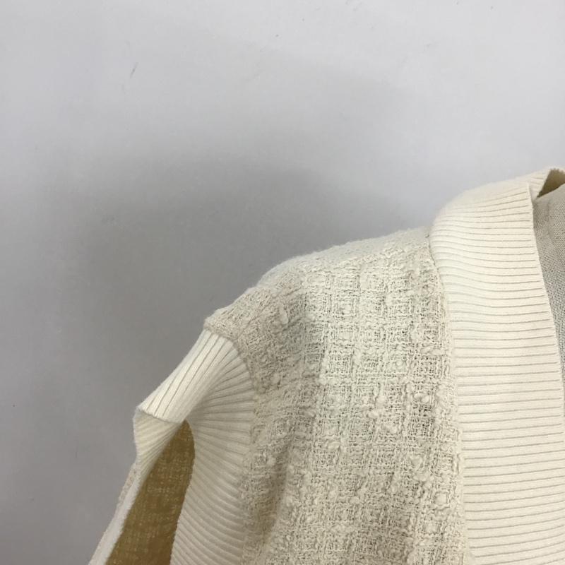 ザラ ZARA ベスト ベスト ニットベスト ノースリーブニット Vネック M 無地 白 / ホワイト / レディース USED 古着 中古 10102125