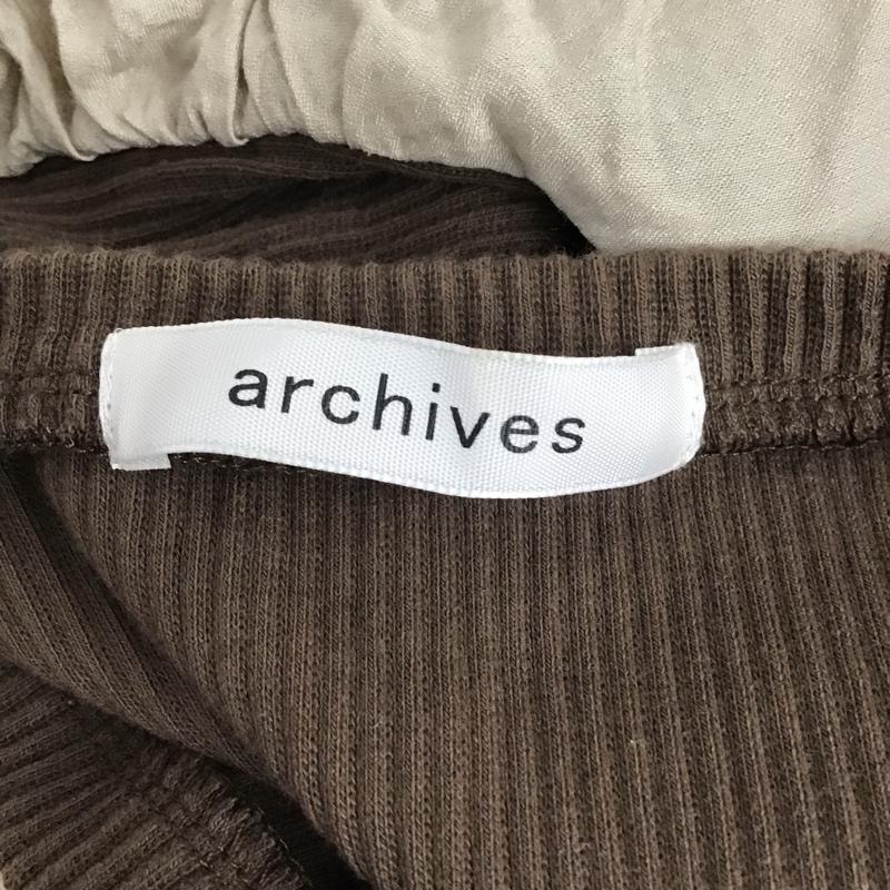 アルシーヴ archives カットソー 長袖 長袖カットソー クルーネックカットソー ロングスリーブカットソー 無地 茶 / ブラウン /  レディース USED 古着 中古 10102130