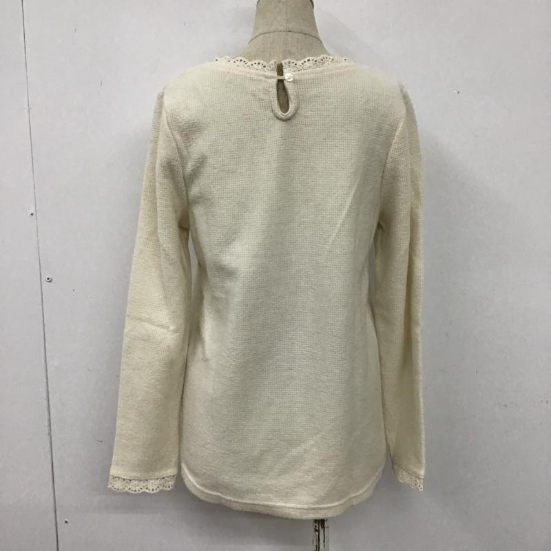 サマンサモスモス Samansa Mos2 カットソー 長袖 1209827 ワッフル起毛レースTシャツ FREE 無地 アイボリー / アイボリー / レディース USED 古着 中古 10102137
