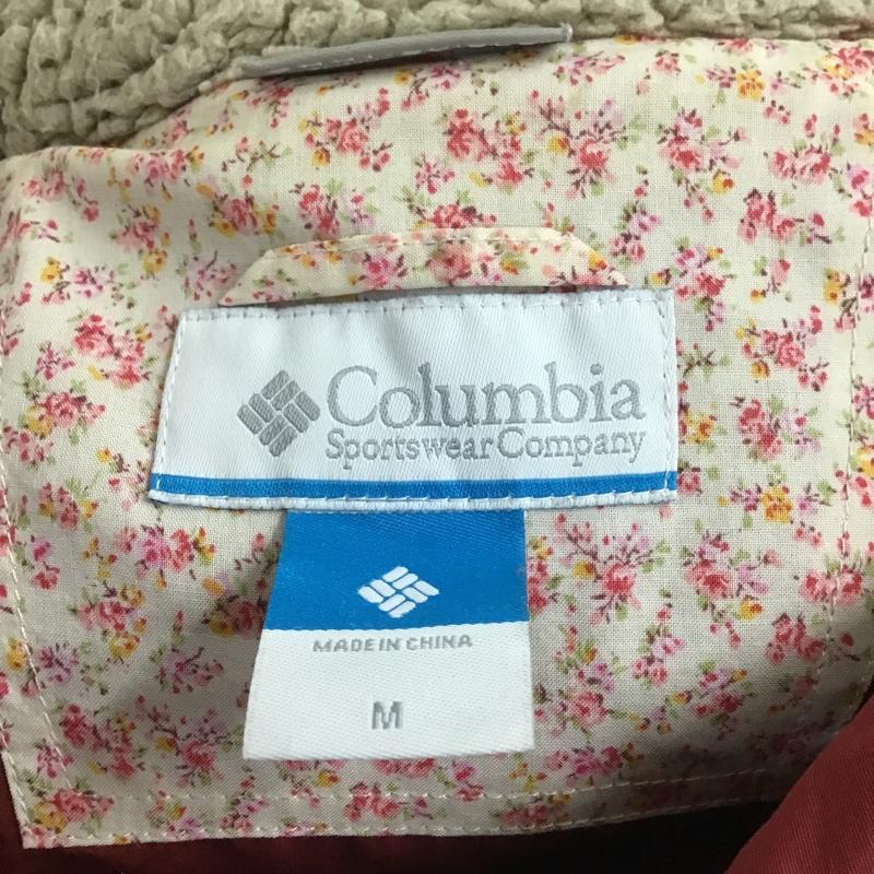 コロンビア Columbia ベスト ベスト 213PL1992 ダウンベスト ノースリーブカットソー 前開ボタンジャケット M ロゴ、文字 ベージュ / ベージュ / X 赤 / レッド / レディース USED 古着 中古 10102155