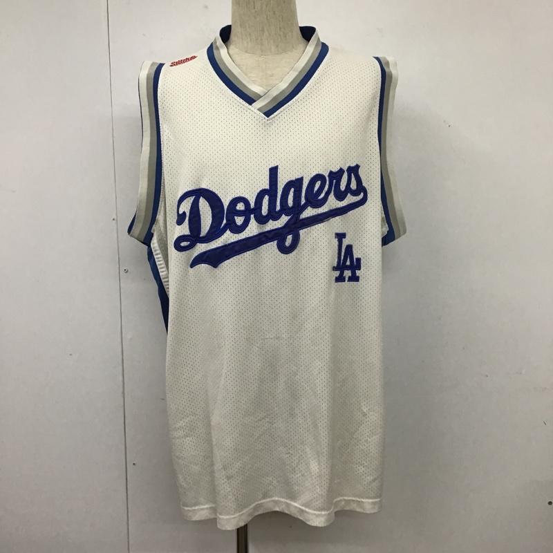 古着 USED トップス トップス stitches Dodgers ドジャース メッシュ ノースリーブ 2XL ロゴ、文字 白 / ホワイト / X 青 / ブルー / X 灰 / グレー / メンズ USED 古着 中古 10102194