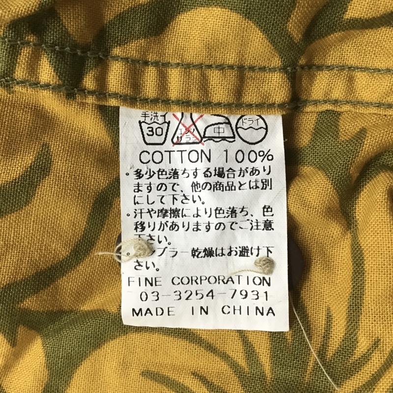 古着 USED シャツ、ブラウス 半袖 ハワイ アロハシャツ ハイビスカス コットン L 花柄 カーキ / カーキ / X 橙 / オレンジ / メンズ USED 古着 中古 10102196