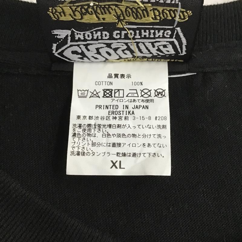 エロスティカ EROSTiKA Tシャツ 半袖 RAW バックプリント XL ロゴ、文字 黒 / ブラック / メンズ USED 古着 中古 10102198