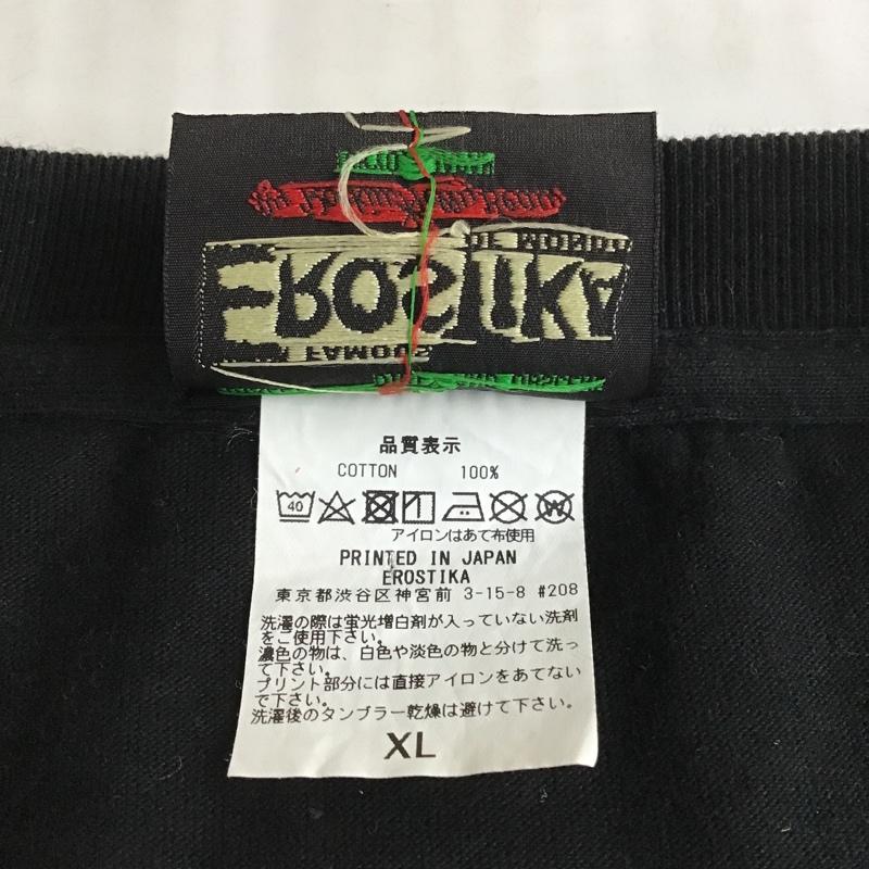 エロスティカ EROSTiKA Tシャツ 半袖 CURSED クルーネック XL プリント 黒 / ブラック / メンズ USED 古着 中古 10102217