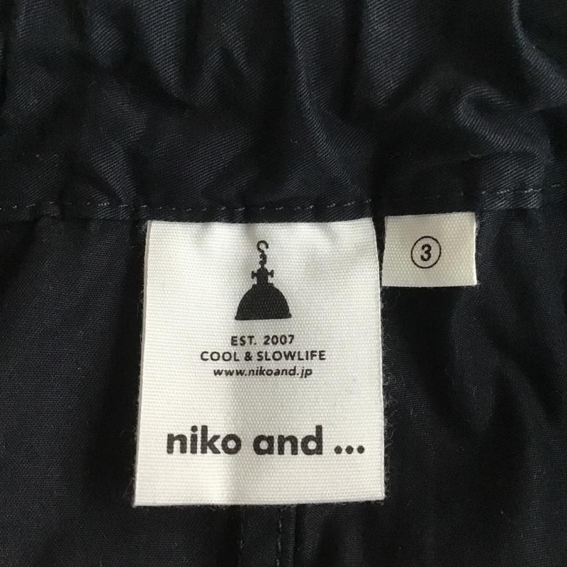 ニコアンド niko and... ボトムス ボトムス ST83DL17AD コットンエッグパンツ ワイドパンツ 3 無地 紺 / ネイビー /  レディース USED 古着 中古 10102233