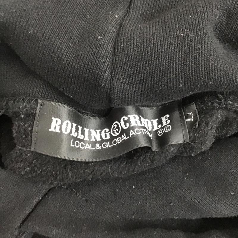 ローリングクレイドル ROLLING CRADLE パーカー 長袖 L 刺繍 黒 / ブラック / メンズ USED 古着 中古 10102246