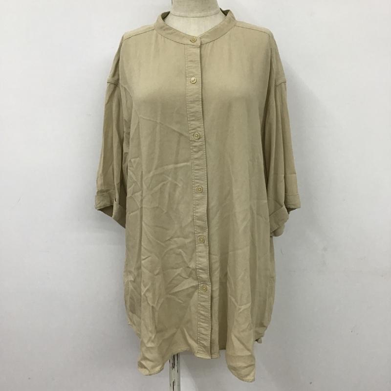 ニコアンド niko and... シャツ、ブラウス 半袖 S214TA07AD バンドカラー L 無地 ベージュ / ベージュ / レディース USED 古着 中古 10102258