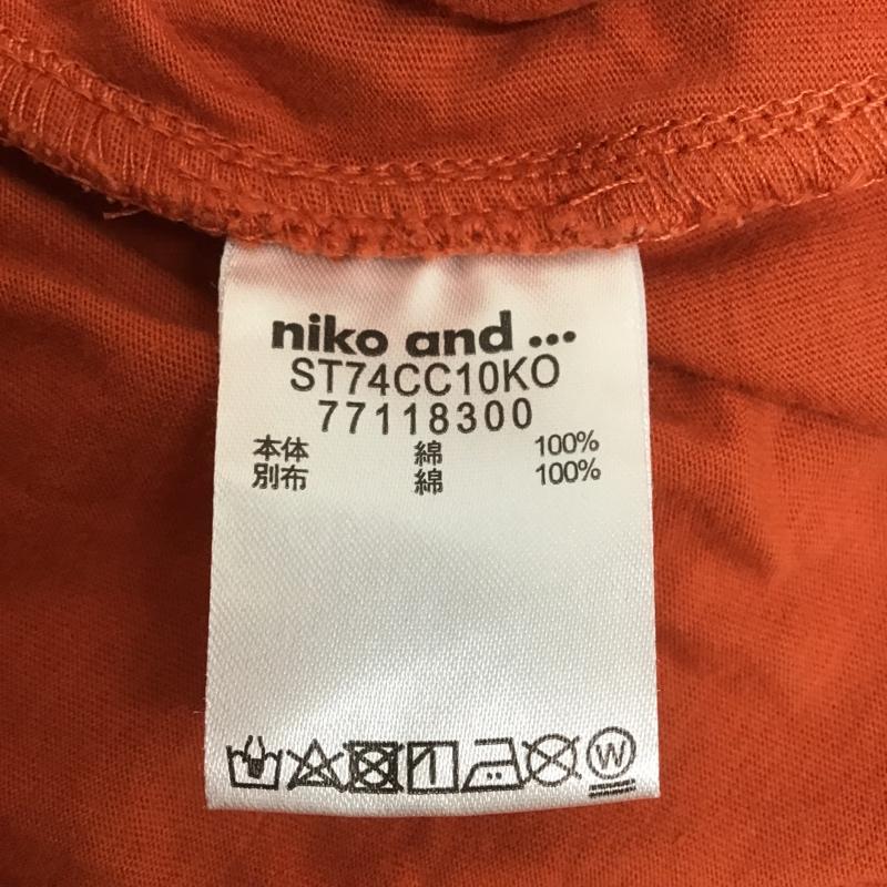 ニコアンド niko and... カットソー 半袖 ST74CC10KO 袖フリルワイドVネックT L 無地 橙 / オレンジ /  レディース USED 古着 中古 10102260