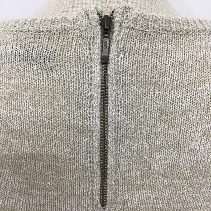 アズールバイマウジー AZUL BY MOUSSY Tシャツ 半袖 2507AB70-0260 Vネック サマーニット バックファスナー M 無地 ベージュ / ベージュ / レディース USED 古着 中古 10102262