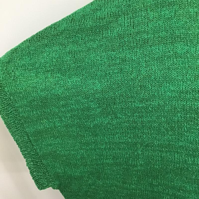 アズールバイマウジー AZUL BY MOUSSY Tシャツ 半袖 2507AB70-0260 Vネック サマーニット バックファスナー M 無地 緑 / グリーン / レディース USED 古着 中古 10102263