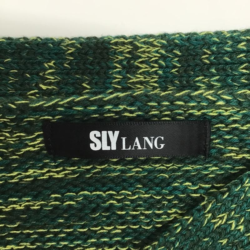 スライ ラング SLY LANG カーディガン 長袖 2807AW70-0090 Vネック FREE 無地 緑 / グリーン / X 薄緑 / ライトグリーン / レディース USED 古着 中古 10102264