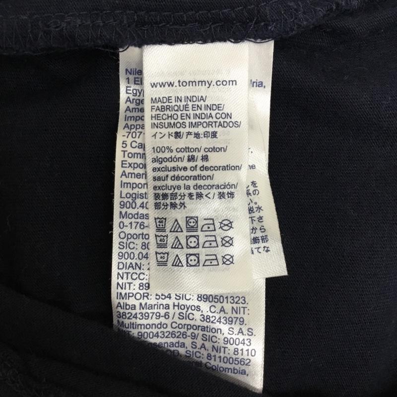 トミーヒルフィガー TOMMY HILFIGER Tシャツ 半袖 クルーネック ロゴ L ロゴ、文字 紺 / ネイビー / X 赤 / レッド / メンズ USED 古着 中古 10102287