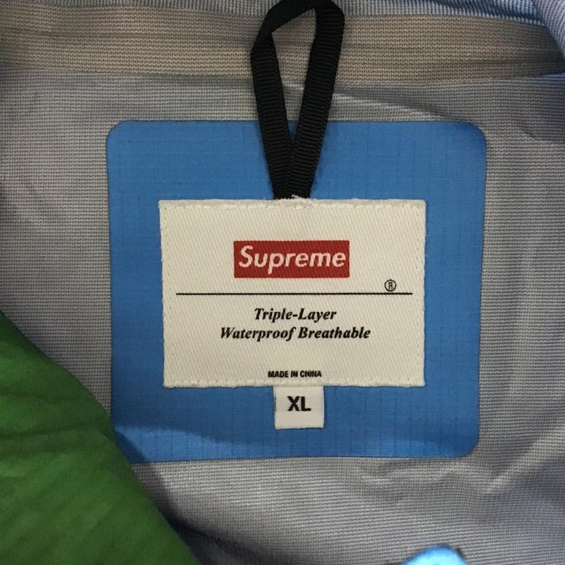 シュプリーム Supreme ジャケット、上着 ジャンパー、ブルゾン マウンテンパーカー Triple Layer waterproof Breathable jacket テープドシーム XL ロゴ、文字 緑 / グリーン / X 水色 / ライトブルー / メンズ USED 古着 中古 10102316