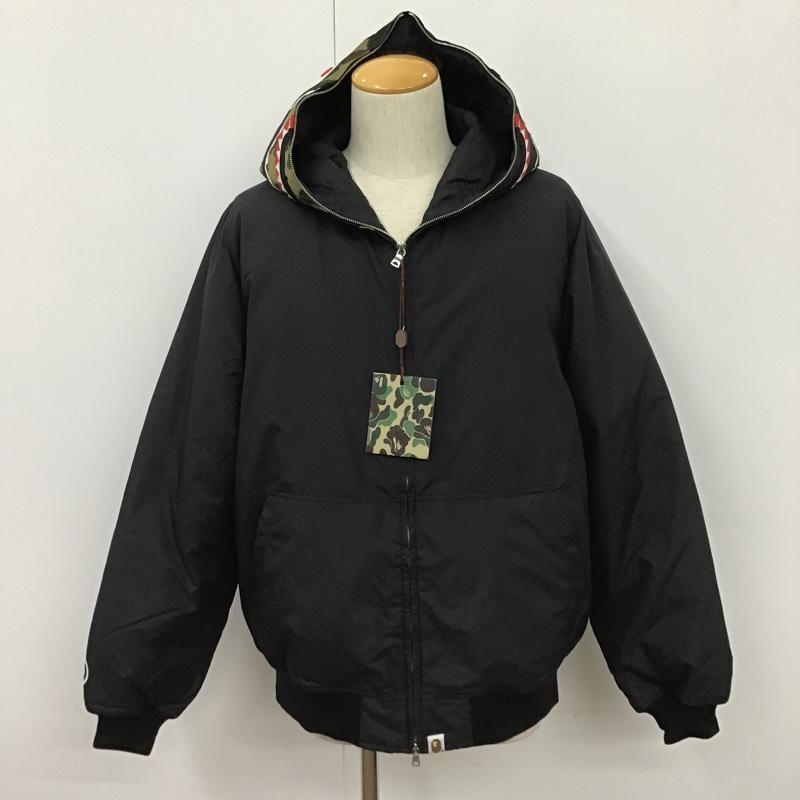 アベイシングエイプ A BATHING APE ジャケット、上着 ダウンジャケット シャーク ダウン シャークパーカー XL 無地 黒 / ブラック / メンズ USED 古着 中古 10102317