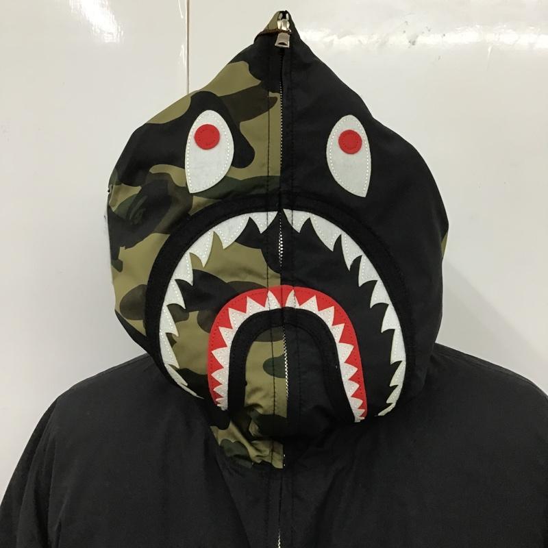 アベイシングエイプ A BATHING APE ジャケット、上着 ダウンジャケット シャーク ダウン シャークパーカー XL 無地 黒 / ブラック / メンズ USED 古着 中古 10102317