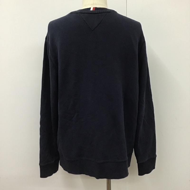 トミーヒルフィガー TOMMY HILFIGER トレーナー 長袖 XL 無地 紺 / ネイビー / メンズ USED 古着 中古 10102326
