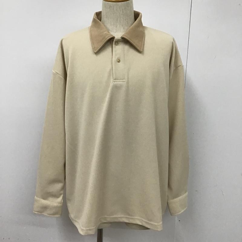 キャスパージョン CASPER JOHN ポロシャツ 長袖 M 無地 ベージュ / ベージュ / メンズ USED 古着 中古 10102342