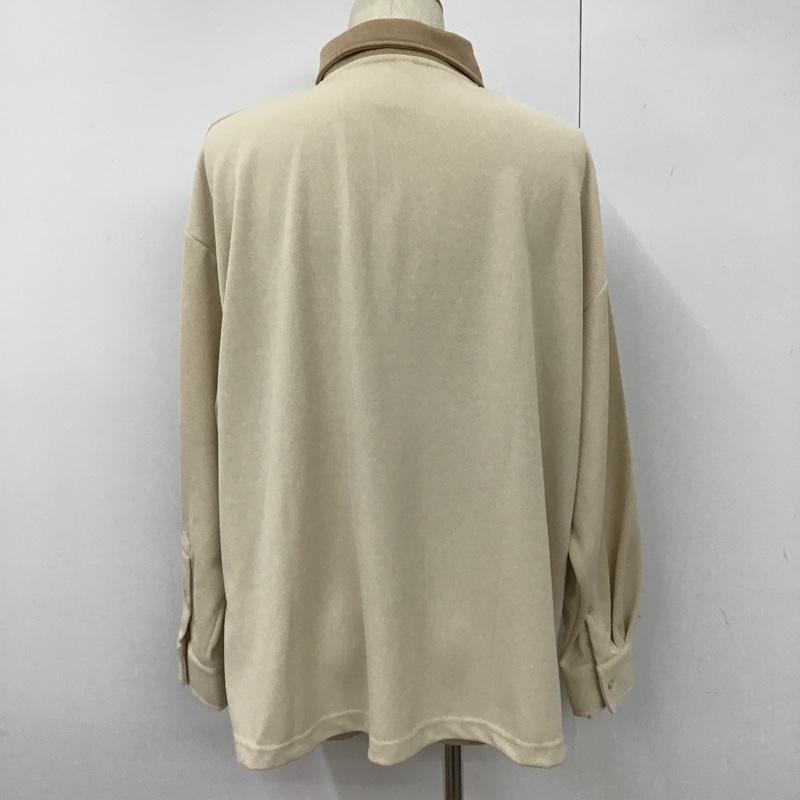キャスパージョン CASPER JOHN ポロシャツ 長袖 M 無地 ベージュ / ベージュ / メンズ USED 古着 中古 10102342