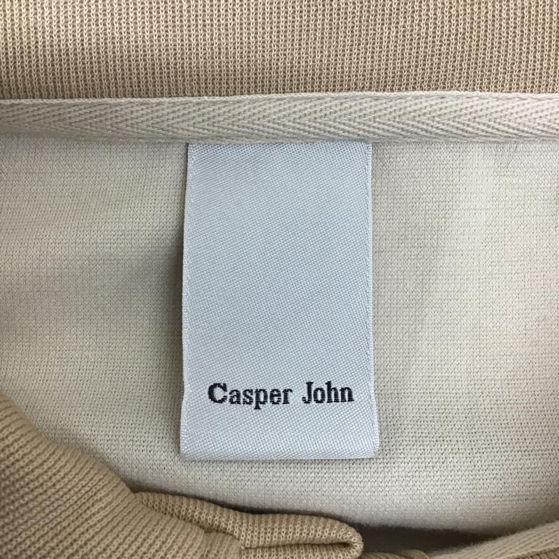 キャスパージョン CASPER JOHN ポロシャツ 長袖 M 無地 ベージュ / ベージュ / メンズ USED 古着 中古 10102342
