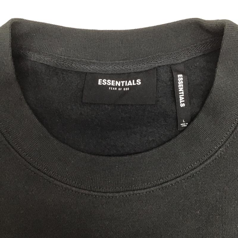 エッセンシャルズ ESSENTIALS トレーナー 長袖 L プリント X ロゴ、文字 黒 / ブラック / メンズ USED 古着 中古 10102344