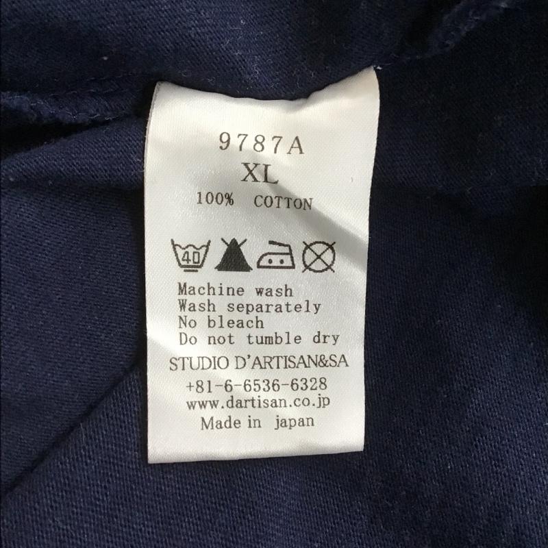 ステュディオ・ダ・ルチザン STUDIO D'ARTISAN Tシャツ 長袖 XL プリント 紺 / ネイビー / メンズ USED 古着 中古 10102355