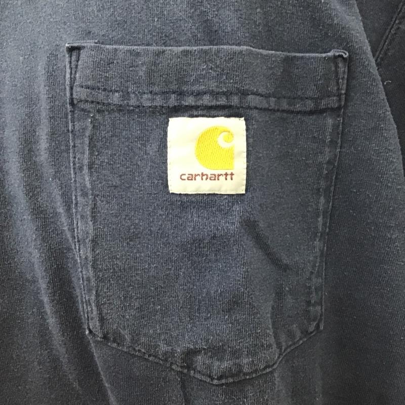 カーハート Carhartt カットソー 半袖 ヘンリーネック XL 無地 紺 / ネイビー / メンズ USED 古着 中古 10102402