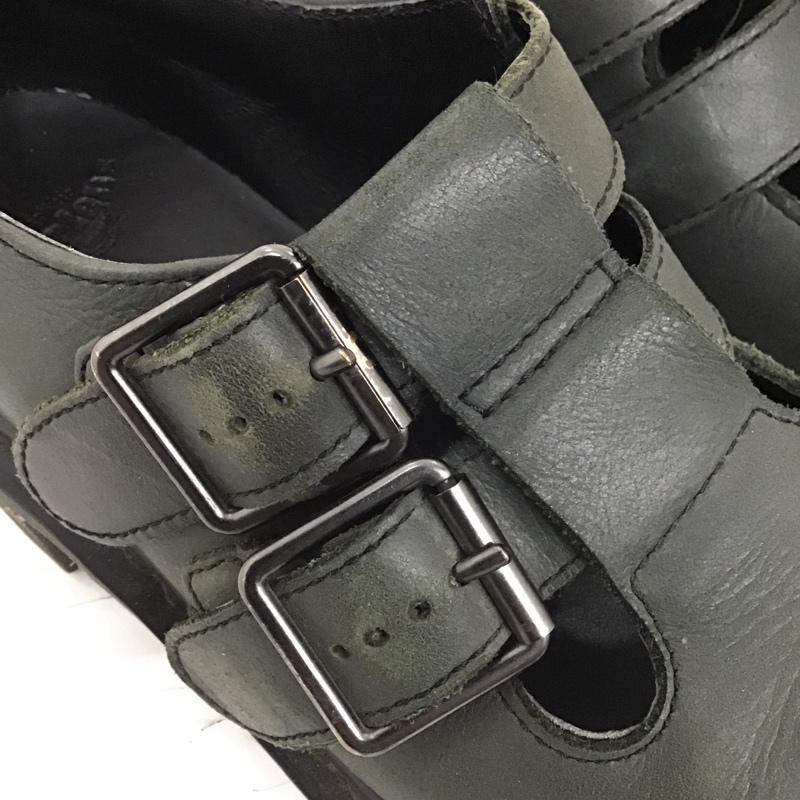 ドクターマーチン Dr.Martens ブーツ ブーティ IVY ヒール ダブルベルト UK5 無地 カーキ / カーキ / レディース USED 古着 中古 10102436