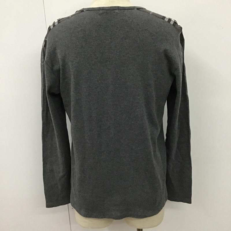 バーバリーブラックレーベル BURBERRY BLACK LABEL カットソー 長袖 BMV56-107-06 長袖Tシャツ クルーネックカットソー ホースロゴ 3 ロゴ、文字 灰 / グレー / メンズ USED 古着 中古 10102493