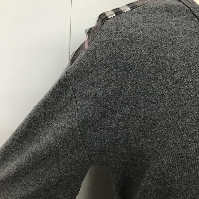 バーバリーブラックレーベル BURBERRY BLACK LABEL カットソー 長袖 BMV56-107-06 長袖Tシャツ クルーネックカットソー ホースロゴ 3 ロゴ、文字 灰 / グレー / メンズ USED 古着 中古 10102493