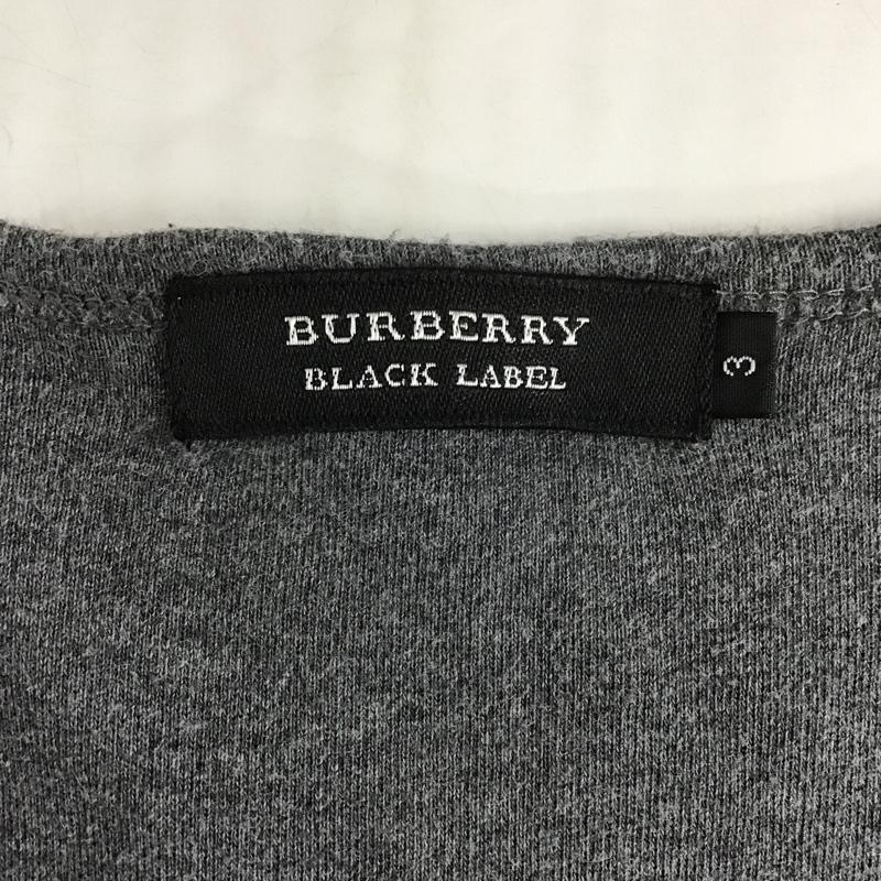 バーバリーブラックレーベル BURBERRY BLACK LABEL カットソー 長袖 BMV56-107-06 長袖Tシャツ クルーネックカットソー ホースロゴ 3 ロゴ、文字 灰 / グレー / メンズ USED 古着 中古 10102493